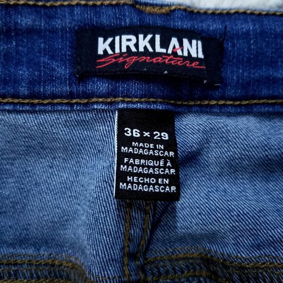 Kirkland Signature Jeans Mens Size 36x29 Blue Regular Straight Dark Wash Denim - Picture 8 of 10
